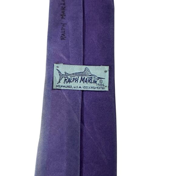 Ralph Marlin Holey Mackerel Fish 1986 Vintage Novelty Necktie Polyester - Picture 4 of 8